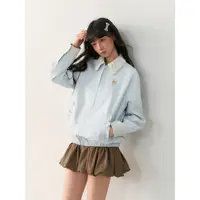 甜美风蕾丝领花边夹克外套女秋季新款设计感撞色拼接显瘦气质上衣