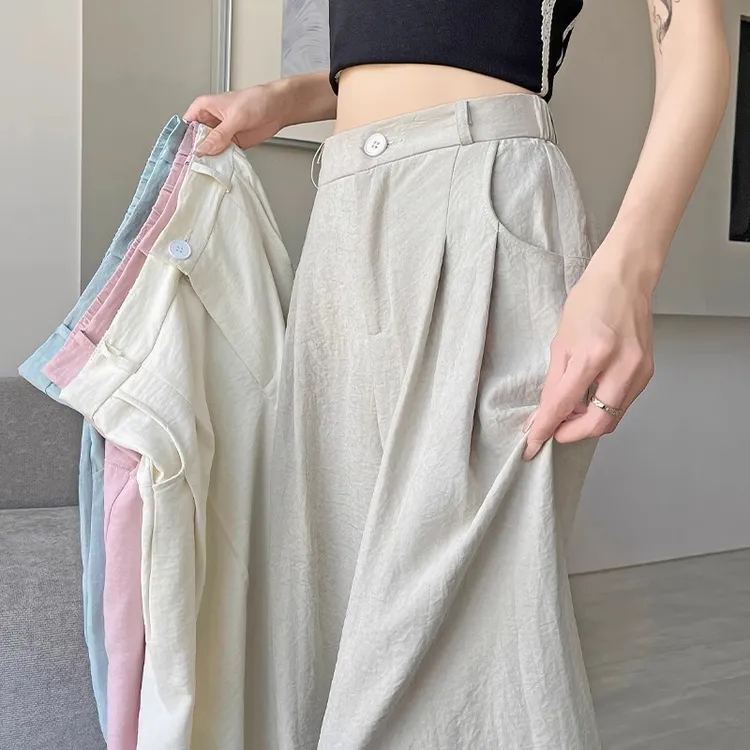 奶油西装阔腿裤女2025高腰宽松慵懒风休闲奶芙短裤秋冬外穿