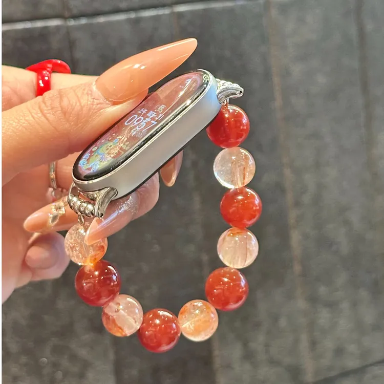 瑞馨宜新年红胶花适用小米手环10表带9/9Pro手环表带个性新款华为