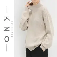 【KNO】秋冬新款两色纯色半高领针织衫百搭时尚外穿宽松