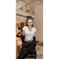 RUYIFASH修身U领长款半袖