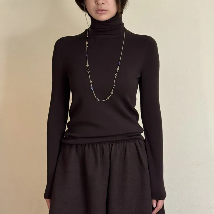 百搭 JCLP精纺100%羊毛针织高领打底衫 上衣推推领高领毛衣羊毛衫