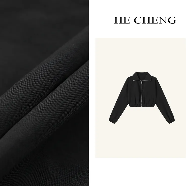 【禾呈】美式复古飞行员翻领夹克女春秋2025春薄款立领外套10114