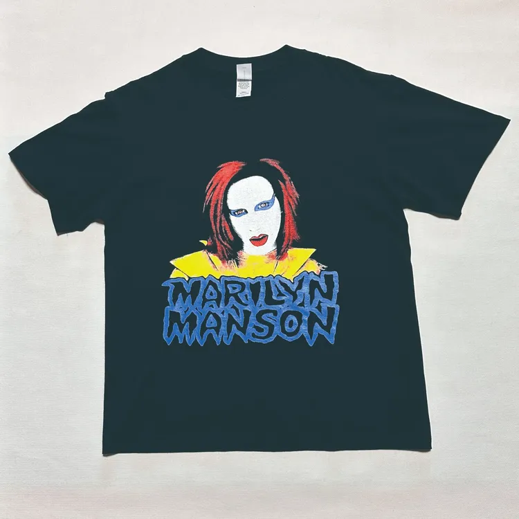 玛丽莲·曼森复古T恤 2000年 LP巡演罕见哥特金属Tee