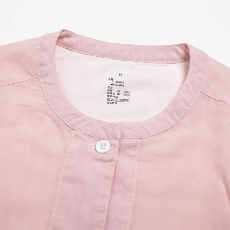 全棉60支双层纱七分袖九分裤女士家居服套装纯棉简约双层纱睡衣