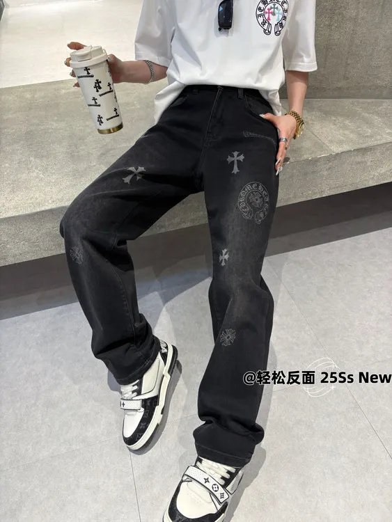 【桦林】初冬直筒美式复古做旧潮流牛仔裤男女款百搭宽松长裤水洗