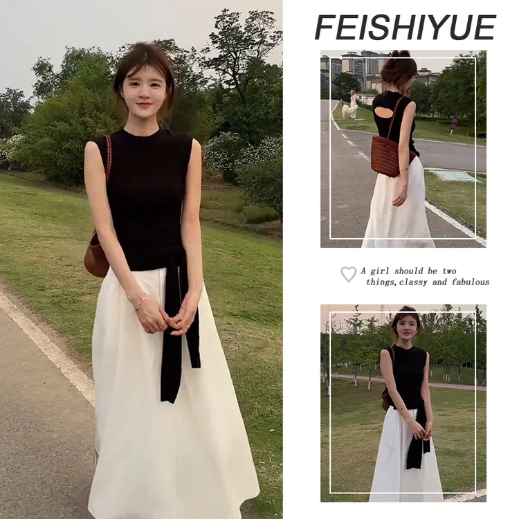 2025年夏季时尚穿搭仙女风通勤新款爆款气质修身上衣半身裙两件套