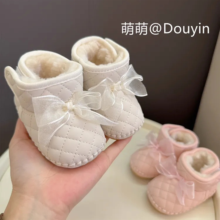 新款婴幼儿鞋子冬季0-1岁6到12个月女宝宝学步鞋加厚绒保暖棉鞋