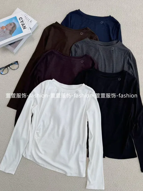 【萱萱服饰】CXT613秋季新款韩版时尚气质简约休闲圆领笑脸套头长袖