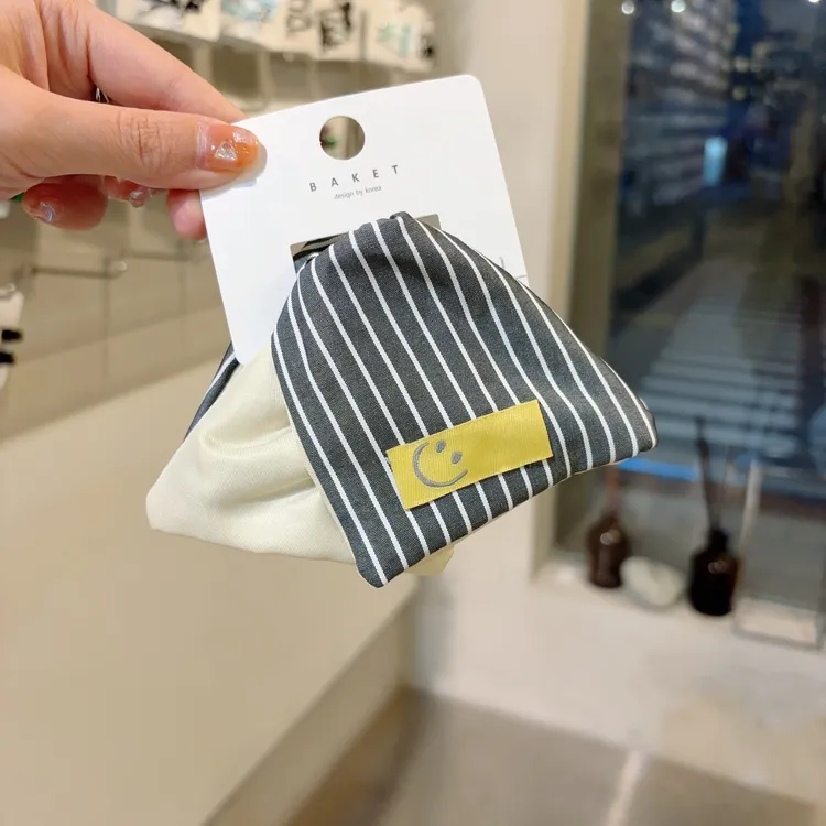 韩国东大门baket发饰简约可爱条纹蝴蝶结抓夹