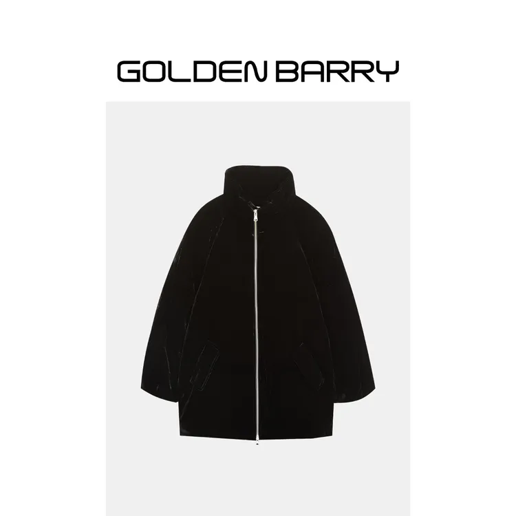 GOLDENBARRY|132048真丝丝绒立领鹅绒服