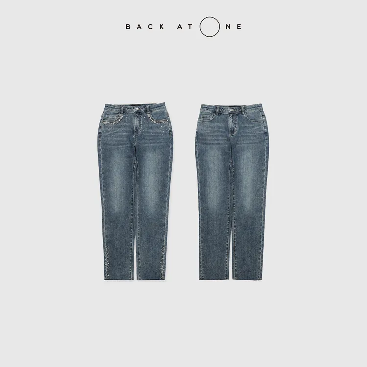 BackAtOne“璀璨丹宁” 钉珠修身小脚牛仔裤BFS-2DI170C/2DI171C-K