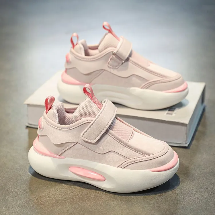 断码安踏劲道纱女童鞋春款2025新款皮面防水儿童运动鞋中大童软底