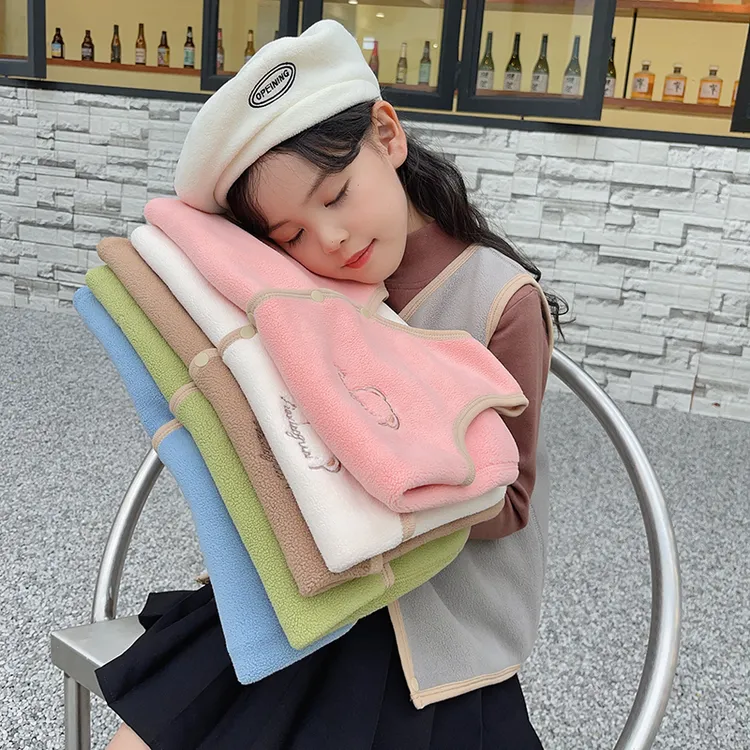 儿童加绒马甲秋冬季女童百搭上衣女孩中小童加厚保暖背心外穿外套