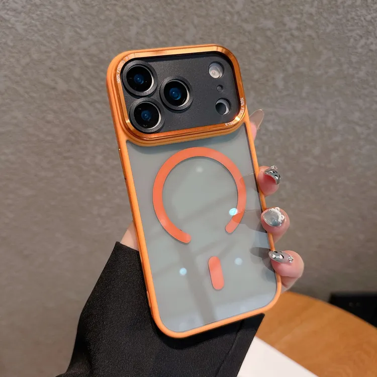 鹰眼金属镜框适用苹果17手机壳亚克力透明磁吸iPhone16保护套