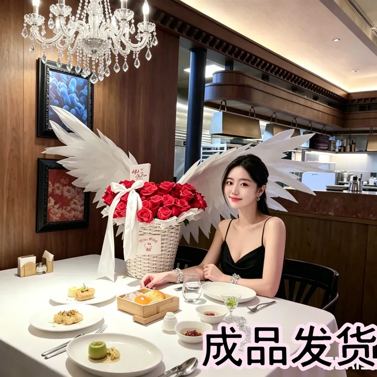 【成品顺丰发货】天使之翼抱抱永生花束女友闺蜜情人节生日浪漫惊喜