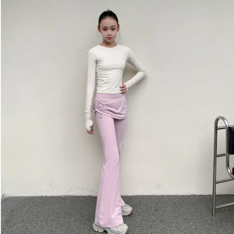 EASTCHN STAR雪妈ESTAR小艺考舞蹈生加绒高腰高弹屁帘微喇裤舞蹈