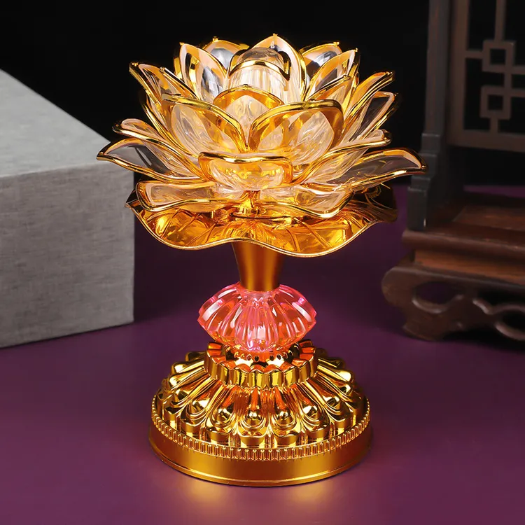 闽南福建七彩莲花灯拜天公灯新春贺岁招财灯电池莲花灯佛灯莲花灯