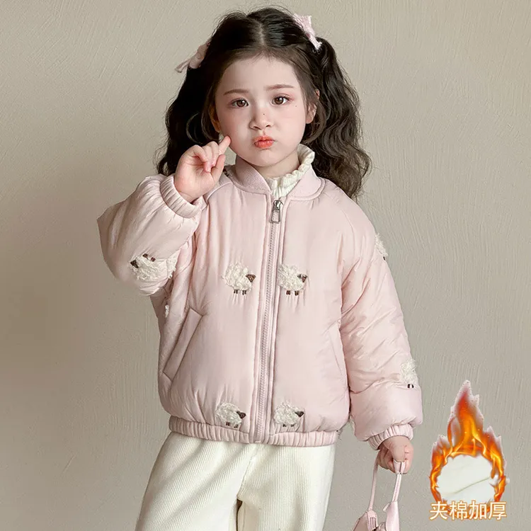 女童棉衣冬季2025新款洋气女宝宝加绒棉服小女孩加厚棉袄冬装外套