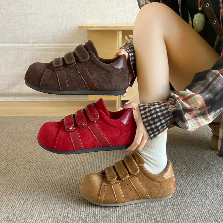 DIETIYA/蝶缇娅时尚百搭拼色设计感魔术贴厚底显高面包外穿休闲鞋