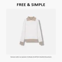 Free&Simple-‘调色师’秋季款街头风极简休闲百搭撞色高领T-8306