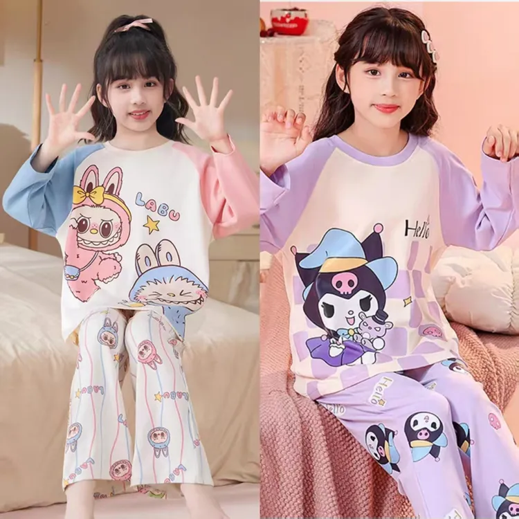 女儿童秋款套装2025爆款洋气秋衣秋裤套装儿童女童睡衣家居服套装