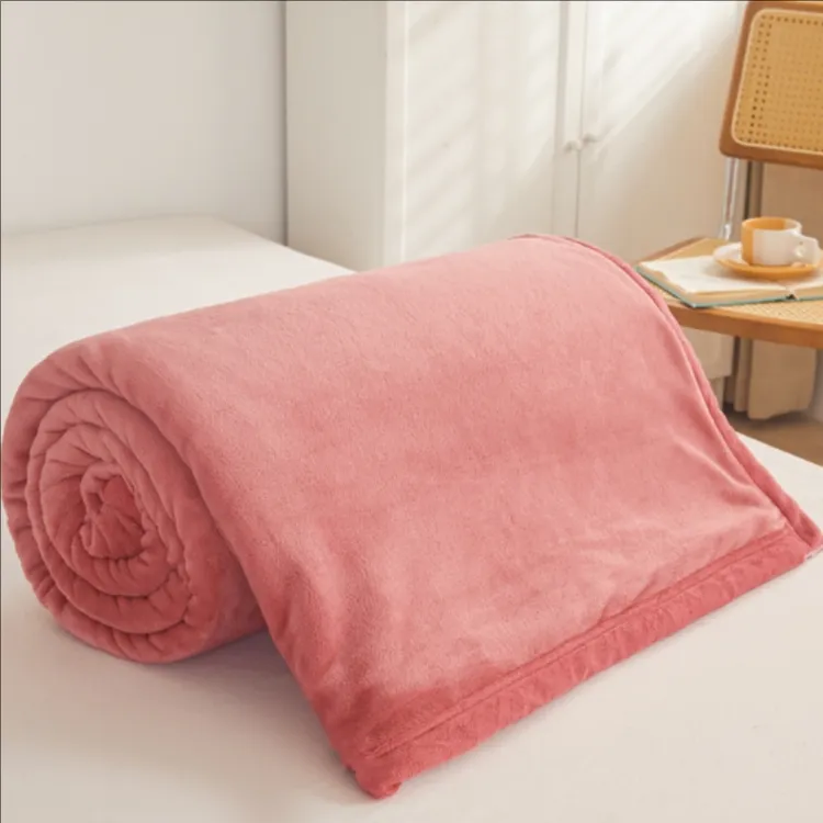 加绒加厚牛奶绒毛毯床单单件珊瑚绒法兰毯子冬季单人被单午睡盖毯