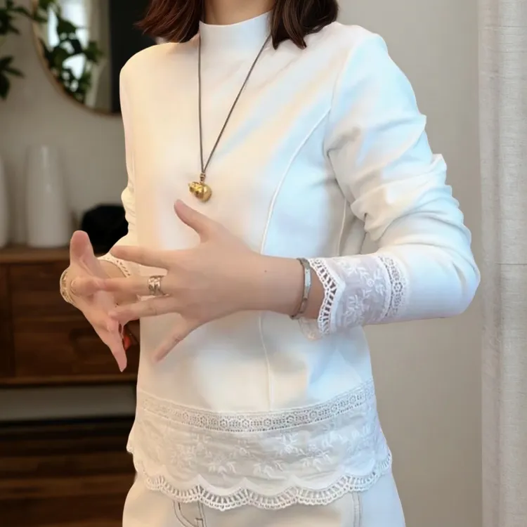 冬季新款花边打底长袖设计打底显瘦长袖T恤LK2508633