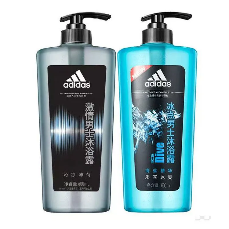 正品adidas男士激情沐浴露淡香舒缓留香古龙木质香家庭装大瓶