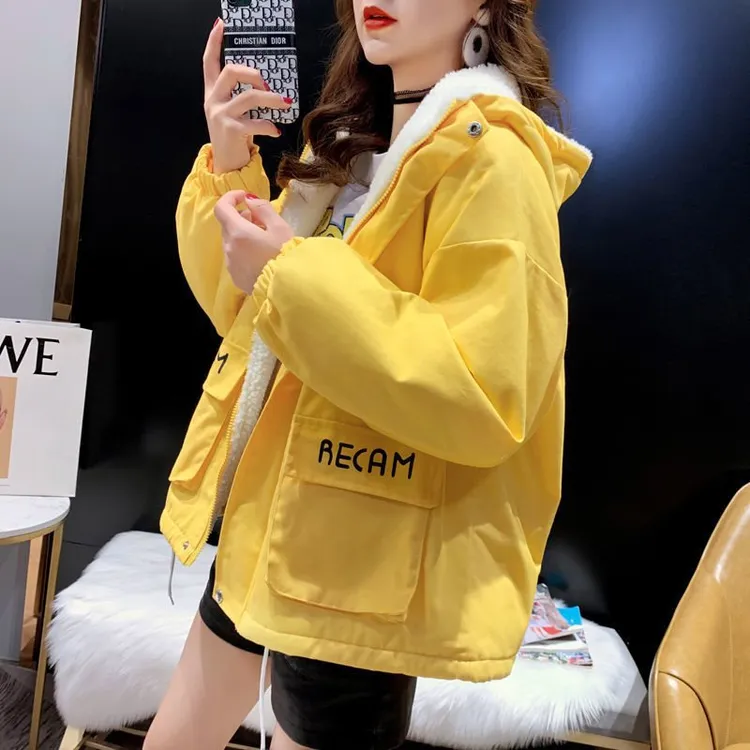 加绒加厚工装棉服外套女秋冬2024年新款洋气百搭炸街韩版宽松棉衣