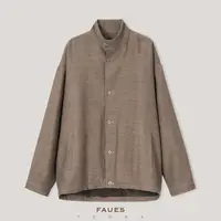 FAUES 溯涧 澳洲进口细支羊毛亚麻梭织起绒温柔复古气质保暖外套
