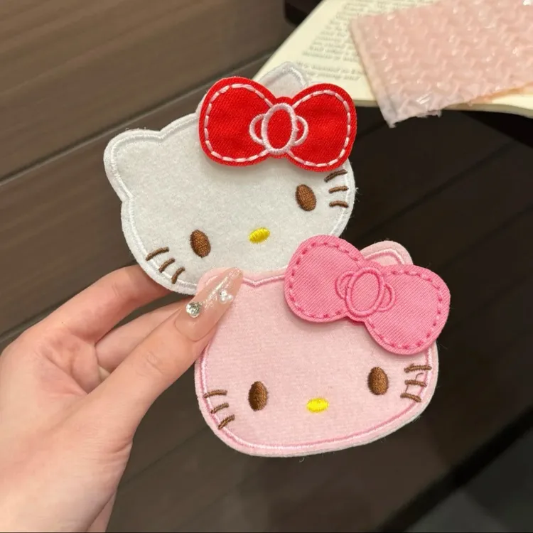 超可爱的KT猫脑袋整理碎发魔术贴发卡化妆敷面膜无痕刘海贴粘发贴