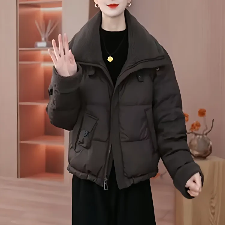 洋气减龄百搭棉衣外套2024冬季新款简约宽松显瘦加厚保暖短款棉服