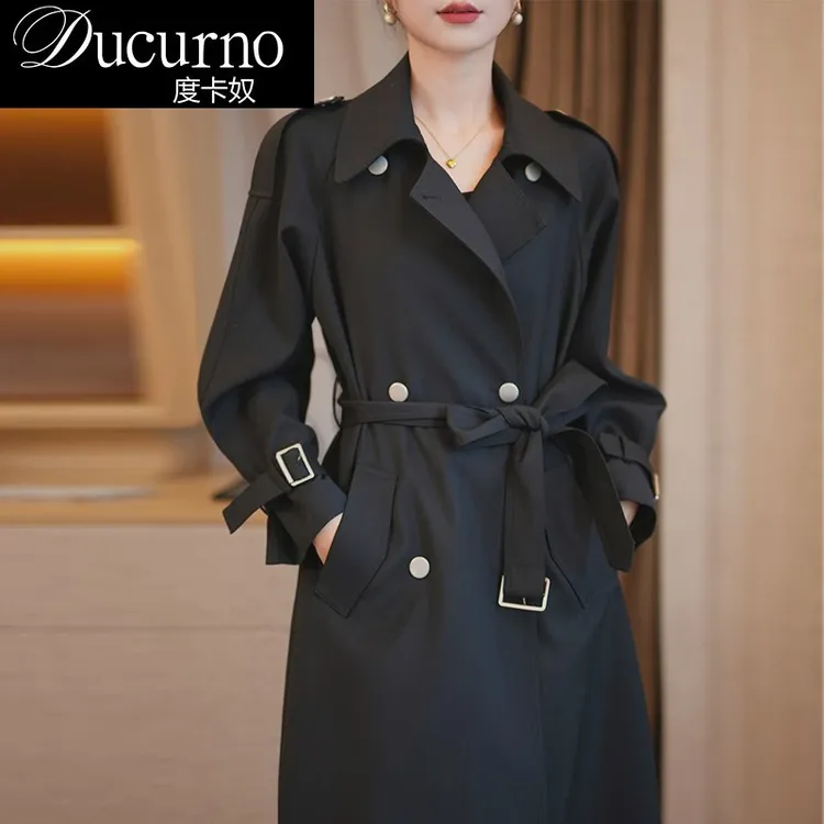 大气上档次垂感春秋气质风衣外套女中风衣外套女2026新款爆款洋气