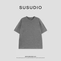 SUSUDIO 100绵羊毛 日常基础早秋软糯短袖纯色显瘦T恤 10668