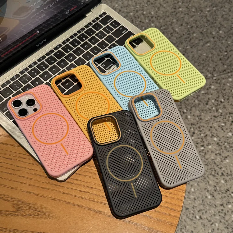 ins夏日多巴胺散热透气适用苹果16promax手机壳iPhone15/14新款13