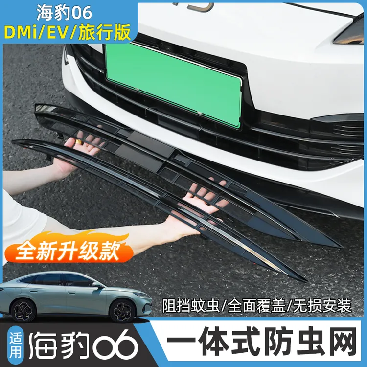 比亚迪海豹06dmi防虫网旅行版/EV中网防尘防堵塞前杠水箱格栅改装