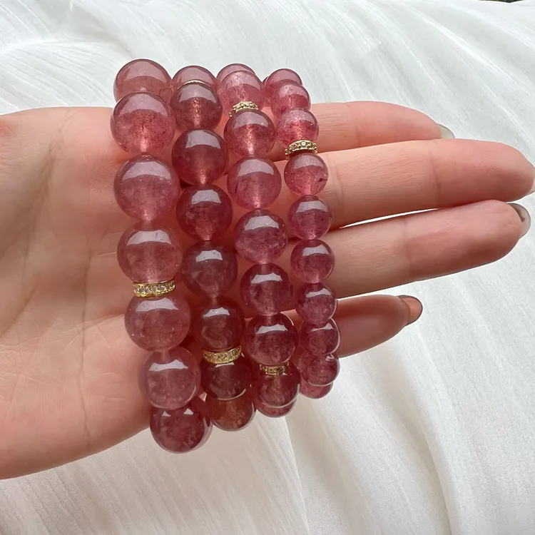 天然草莓晶手串桃花石招桃花手串礼物～多样性发其一