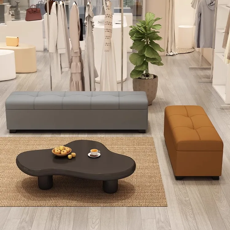 换鞋凳鞋柜服装店家用床尾储物沙发凳子长方形休息鞋店长条收纳凳