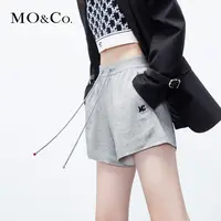 【贤哥专享】MOCO夏抽绳高腰MC刺绣棉质短裤卫裤老钱风MBC3SOT007