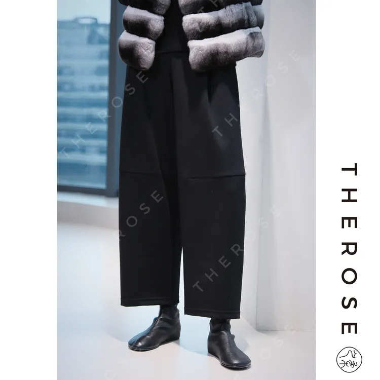 之柔【梵塔黑裤】时尚极简哑光九分裤秋冬休闲舒适保暖透气镰刀裤女