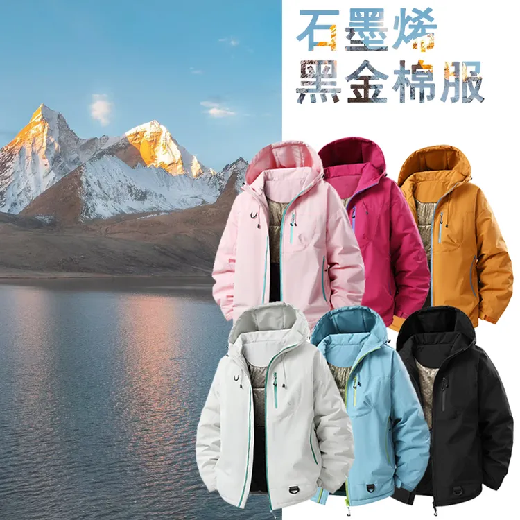 男女同款多巴胺棉服冬季新款加厚黑金棉服户外登山防风保暖外套