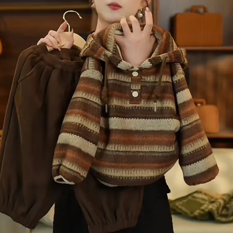 儿童秋冬套装男童2025新款帅气时髦冬季加绒裤子女童加厚卫衣外套