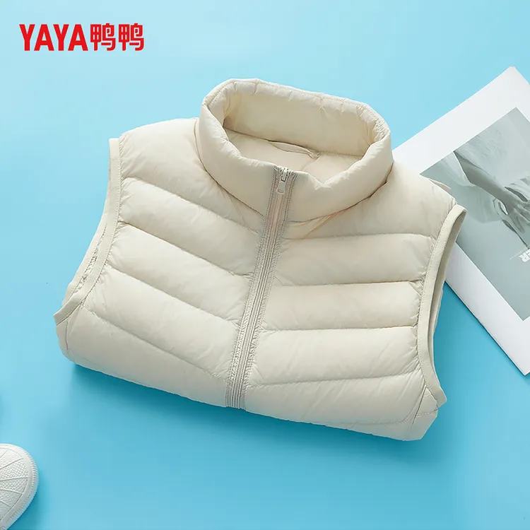 鸭鸭2025新款轻薄秋冬羽绒马甲女短款休闲运动外穿户外坎肩潮外套