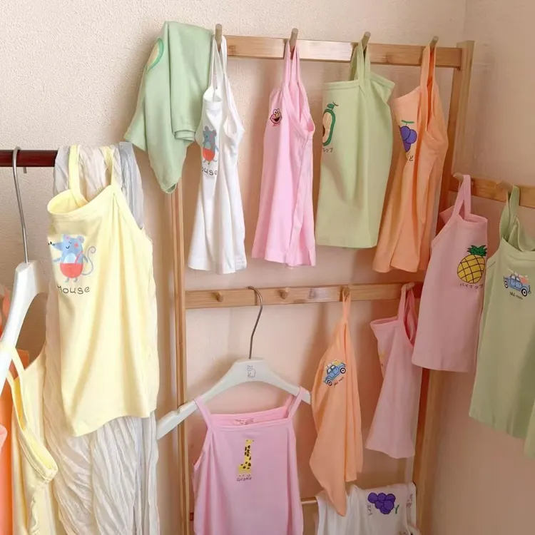 夏季糖果色纯棉多巴胺小吊带