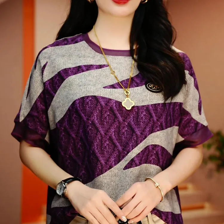 2025夏季新款魅影暗舞印花T桖女极简风轻奢时尚百搭气质复古上衣