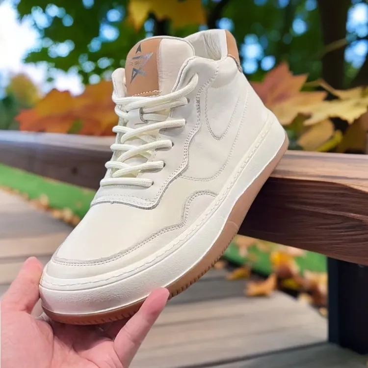 2025秋季新款头层牛皮休闲鞋真皮透气软底软面时尚百搭板鞋9089