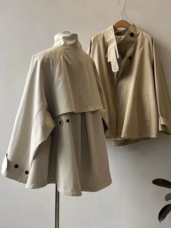 【香香衣品屋】宠粉福利韩系斗篷风衣外套女春秋2025新款高级感外套