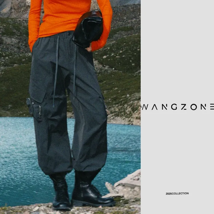 WANG ZONE｜克罗*XIN特定美式复古降落伞工装抽绳松紧腰口袋裤