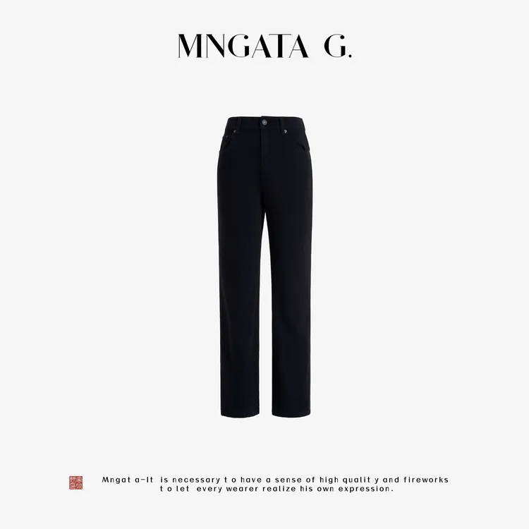 MNGATA G.宫小妍【国风小烟管】棉质早秋新中式显瘦九分裤子4082815